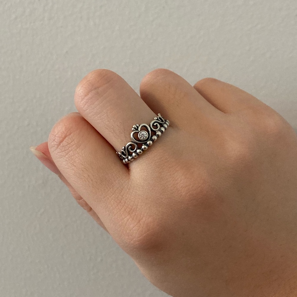 Pandora Princess Ring - Silver, sz 7
